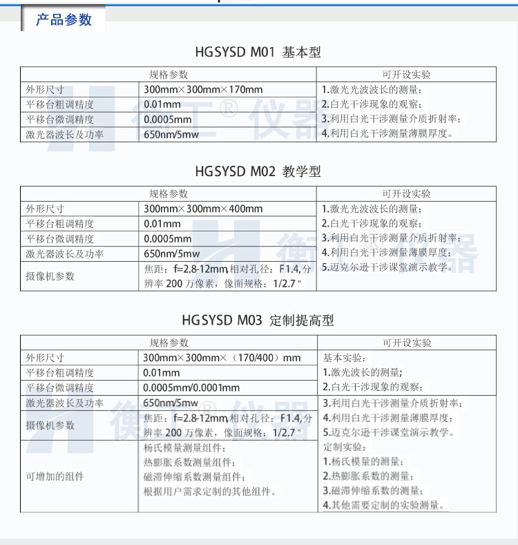 邁克爾遜干涉實(shí)驗(yàn)裝置 激光干涉儀 白光干涉儀 光學(xué)干涉儀 光學(xué)實(shí)驗(yàn)儀器