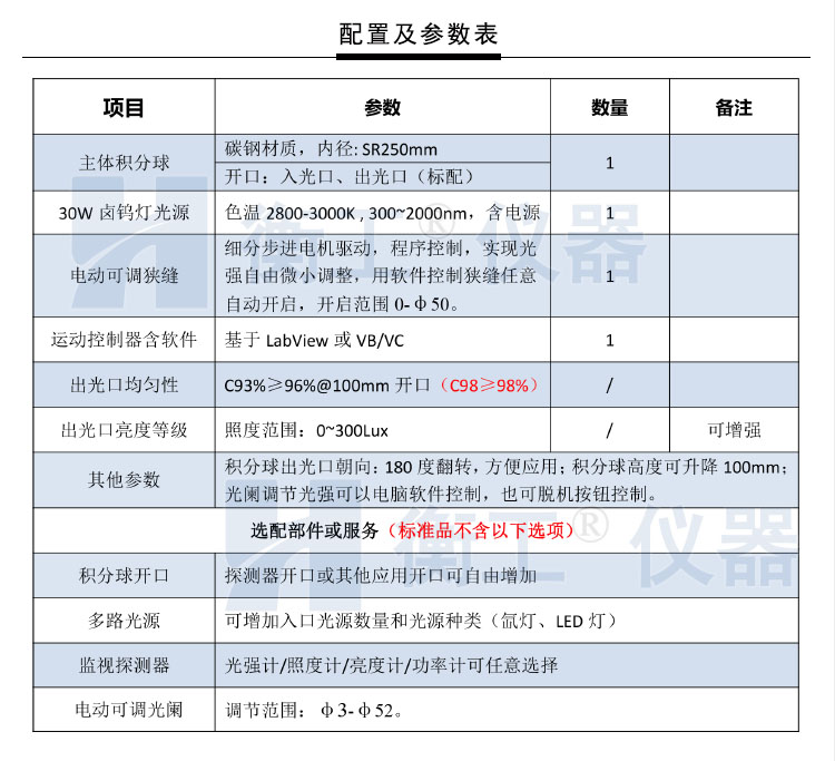 北京衡工HGISLE500 系列積分球均勻光源